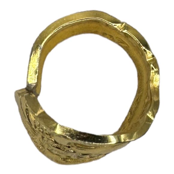 King Arthur’s Gold Electroplated Artisan Spoon Ring Size 6.75 Upcycled in USA - Picture 11 of 14